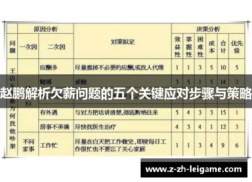 赵鹏解析欠薪问题的五个关键应对步骤与策略